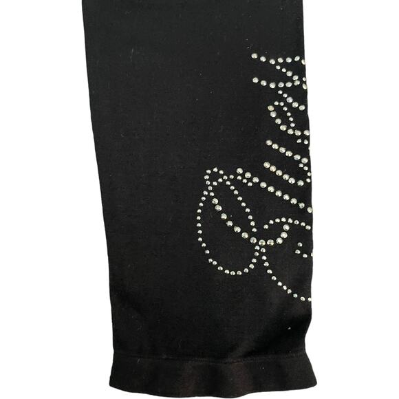 GUESS Leggings Tights Black Girls Med/Lg Rhinestone Design Logo Spell Out Ankle - Picture 3 of 10